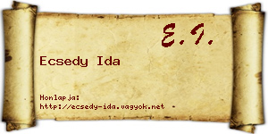 Ecsedy Ida névjegykártya