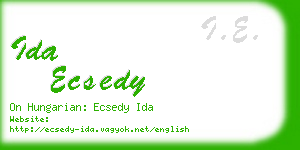 ida ecsedy business card